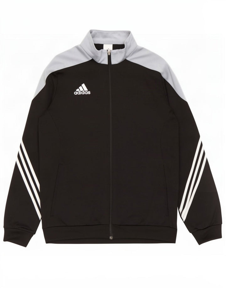 Adidas Hombre Chándal Top Chaqueta Grande Negro Colorblock Poliéster