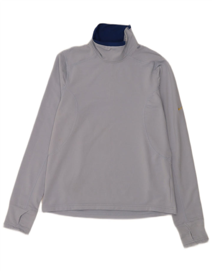Nike Mujer Dri Fit Regular Top Manga Larga US 8/10 Medio Azul Deportes