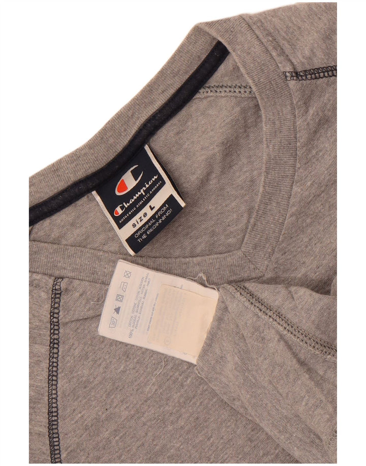 Champion Camiseta para hombre Top grande de algodón moteado gris