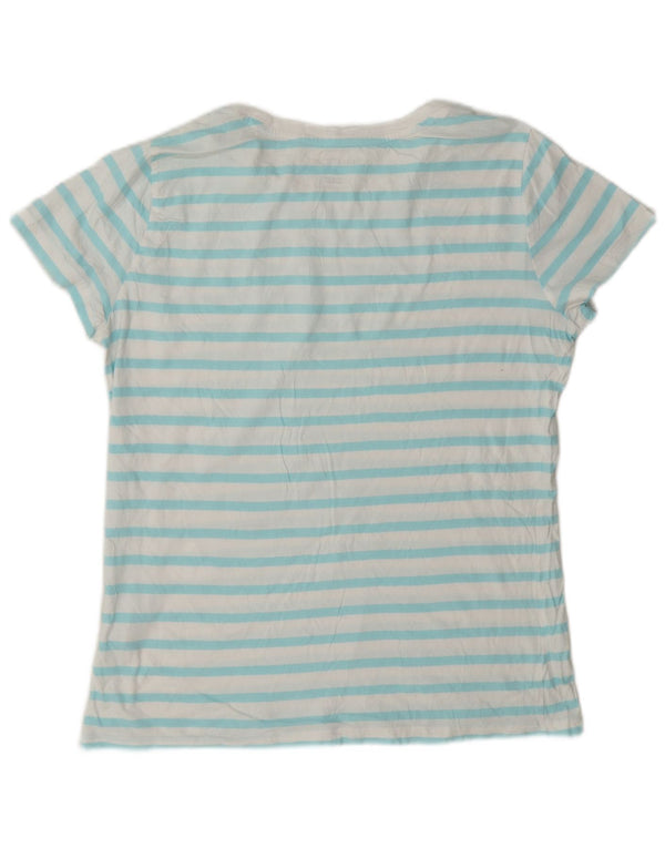 Nautica Camiseta para Mujer Top UK 40 Grande Algodón a Rayas Blancas