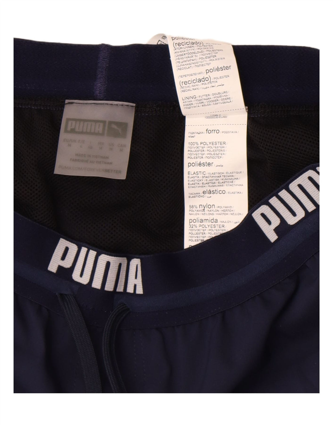 Puma Pantalones cortos deportivos gráficos para hombre Poliéster azul marino mediano
