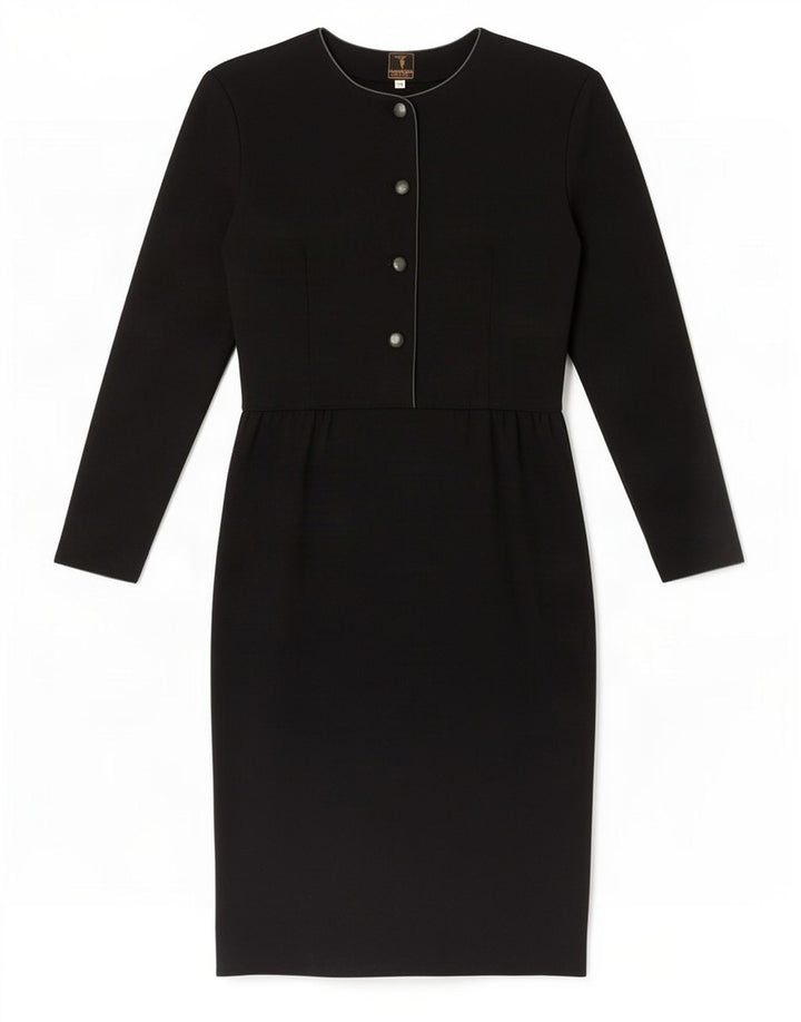 Trussardi Vestido tubo de manga larga IT 42 Medium Black