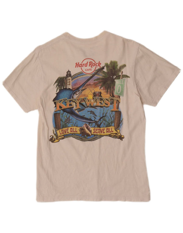 Hard Rock Cafe - Camiseta con gráfico de Key West para hombre, algodón blanco mediano