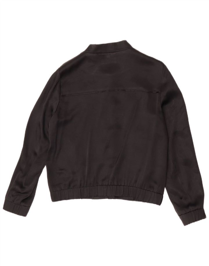 Massimo Dutti Cazadora Bomber Mujer UK 38 Mediana Acetato Negro