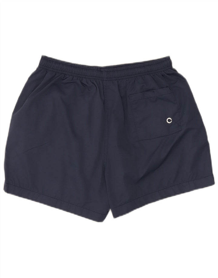 Vintage Hombre Bañador Shorts Medio Azul Marino Poliéster