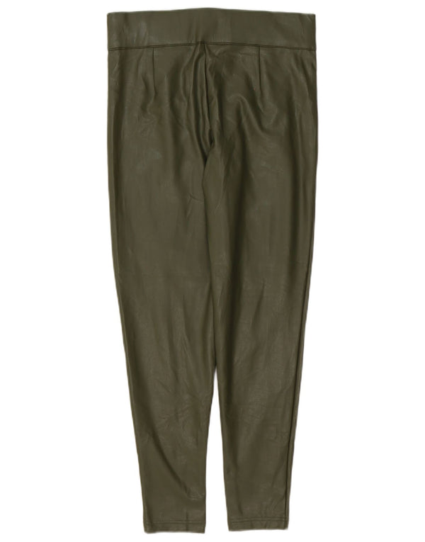 Marks & Spencer Leggings de piel sintética para mujer UK 40 Pequeño Poliéster verde
