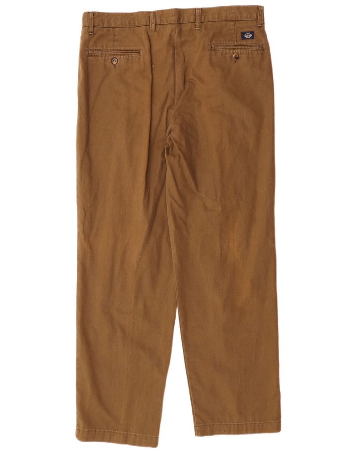 Dockers Pantalón chino con pinzas color caqui para hombre W38 L32 Algodón beige clásico