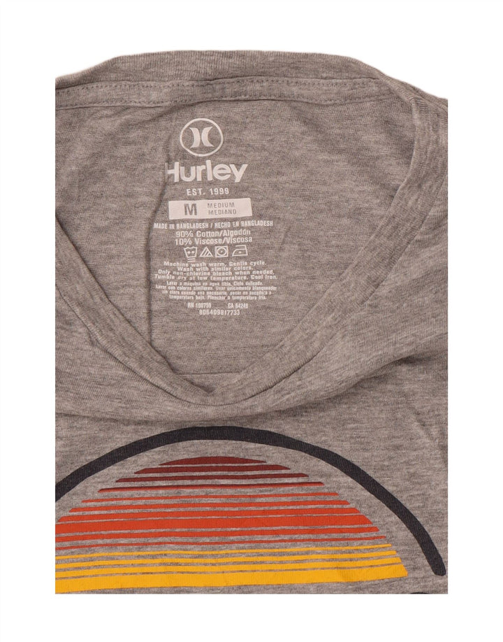 Hurley - Camiseta gráfica para hombre, parte superior de algodón gris medio
