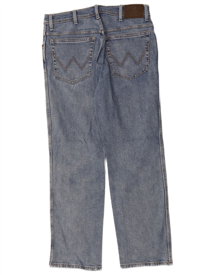 Wrangler Vaqueros Rectos Regulares Para Hombre W33 L30 Algodón Azul