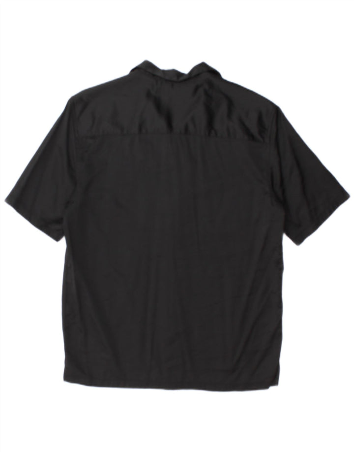 Zara Hombre Camisa Manga Corta Small Viscosa Negra