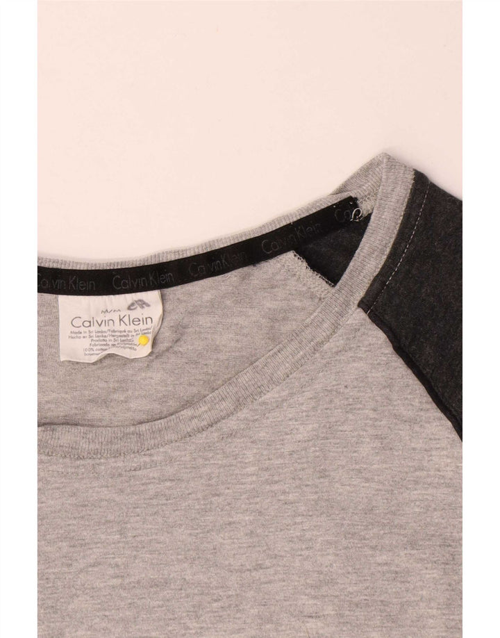 Calvin Klein Top gráfico de manga larga de algodón con bloques de color gris medio para hombre