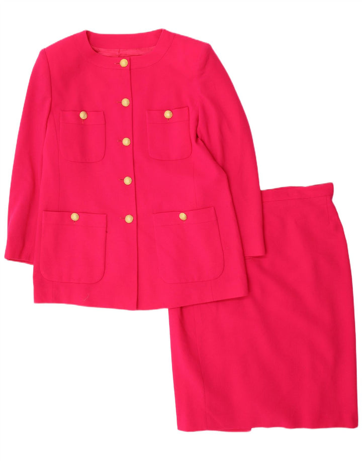 Marina Rinaldi Conjunto de falda de 2 piezas con 5 botones para mujer, talla 19, pequeña, W32, color rosa