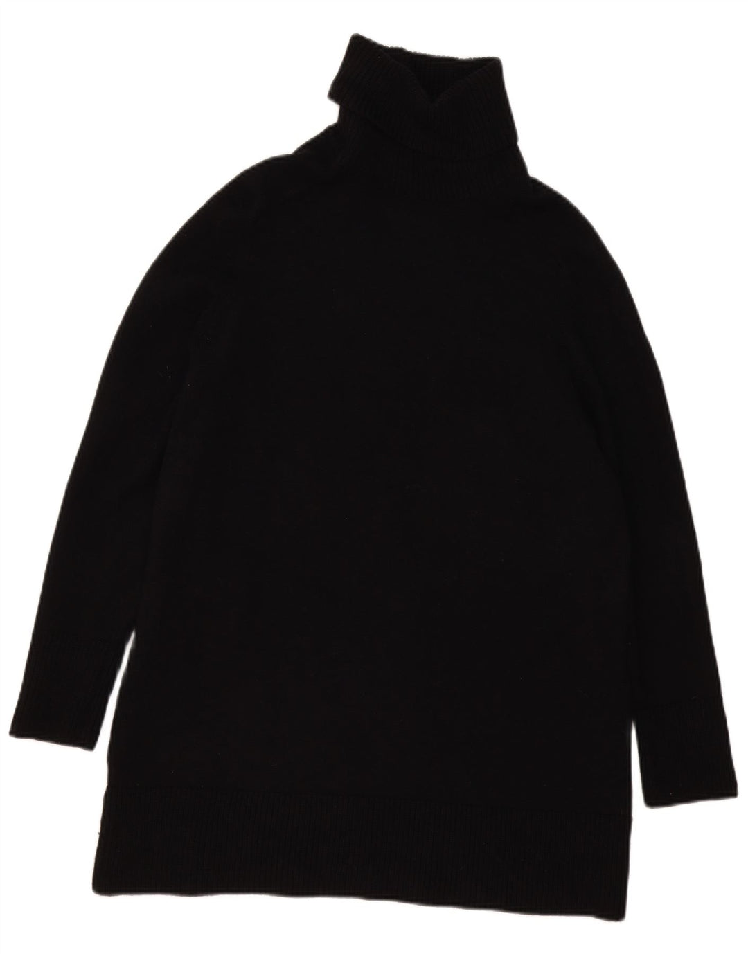 Zara - Jersey extragrande con cuello vuelto para mujer, talla 40, talla pequeña, viscosa negra