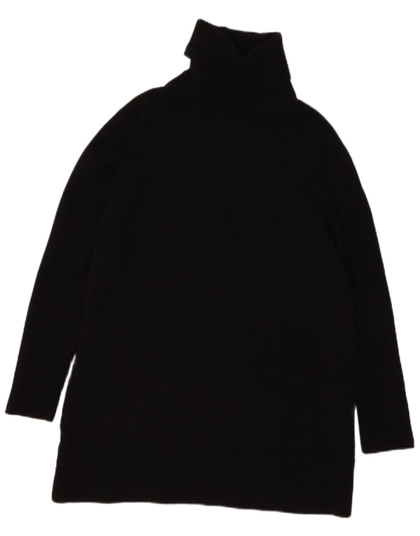 Zara - Jersey extragrande con cuello vuelto para mujer, talla 40, talla pequeña, viscosa negra