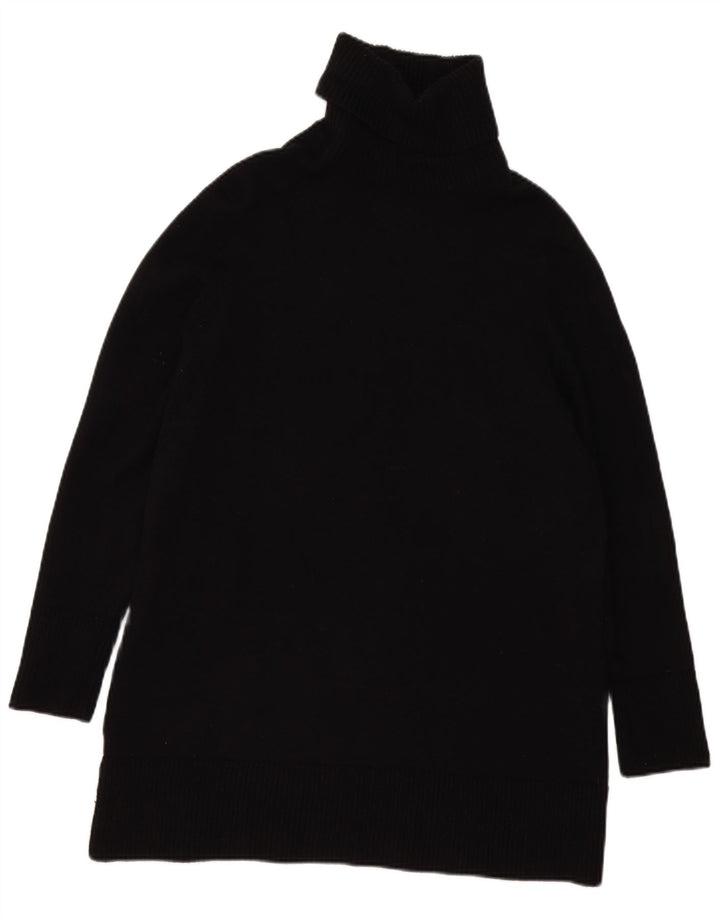 Zara - Jersey extragrande con cuello vuelto para mujer, talla 40, talla pequeña, viscosa negra