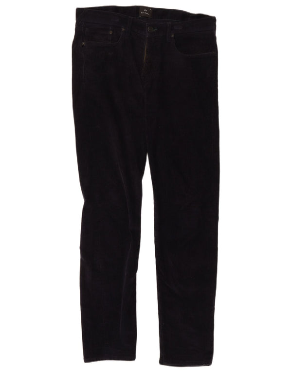 Paul Smith Pantalones de pana ajustados para hombre W30 L30 Algodón azul marino