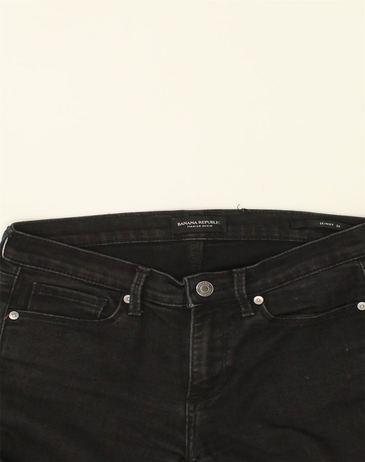 BANANA REPUBLIC Womens Skinny Jeans W26 L27 Black Cotton | Vintage Banana Republic | Thrift | Second-Hand Banana Republic | Used Clothing | Messina Hembry 