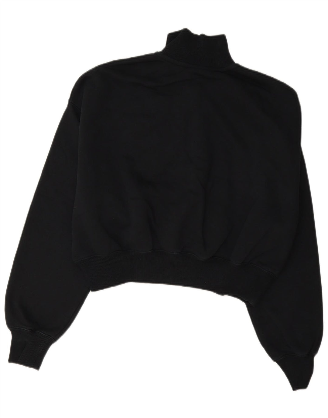 Nike Mujer Oversize Crop Zip Neck Sudadera Jumper UK 10 Small Negro
