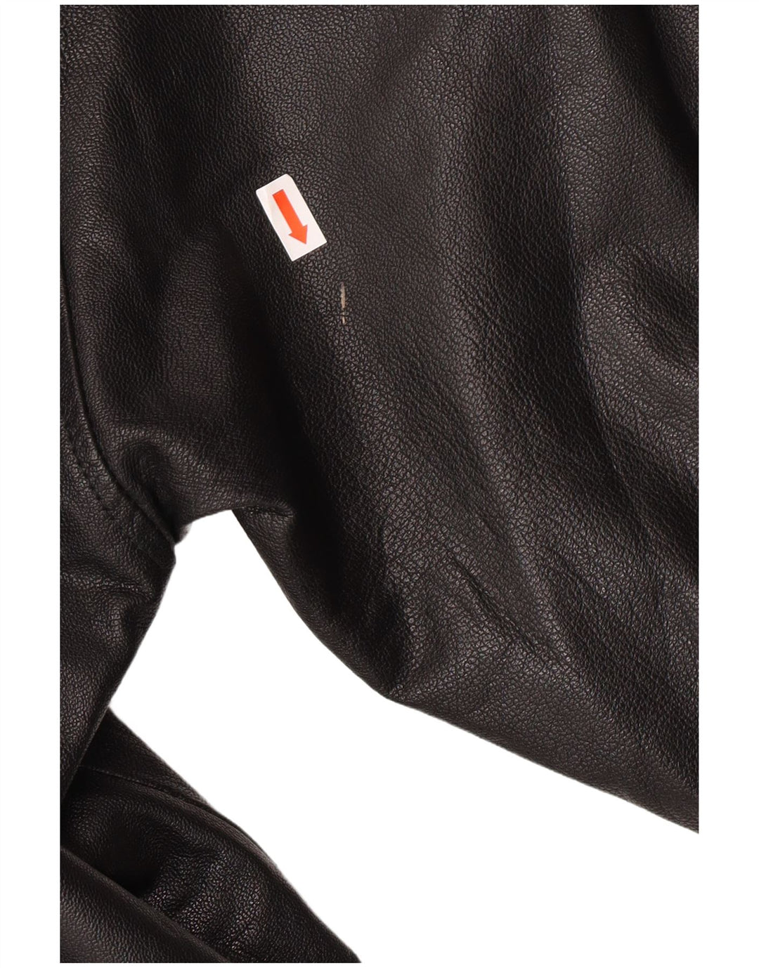 VINTAGE Abrigo de cuero para mujer Reino Unido 18 XL Cuero negro