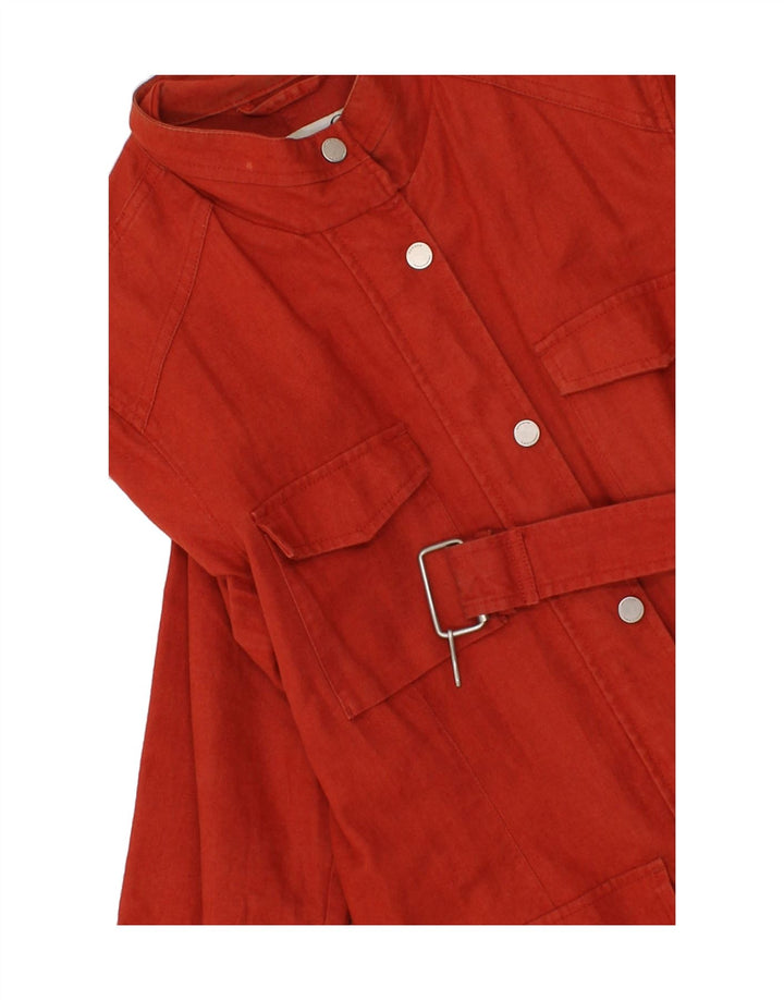 SERGIO TACCHINI Womens Overcoat IT 46 Large Red Linen Vintage Sergio Tacchini and Second-Hand Sergio Tacchini from Messina Hembry 