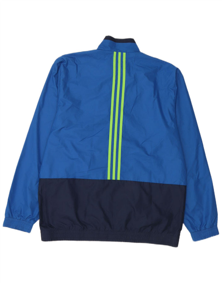 Adidas - Chaqueta de chándal para hombre, talla 42/44, poliéster color azul grande