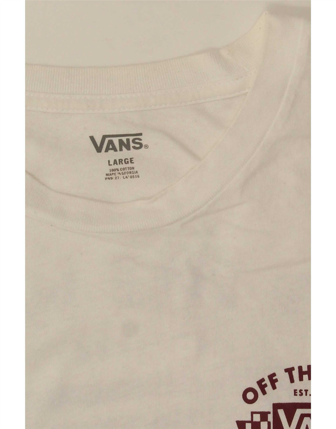 Vans - Camiseta gráfica para hombre, talla grande, algodón blanco