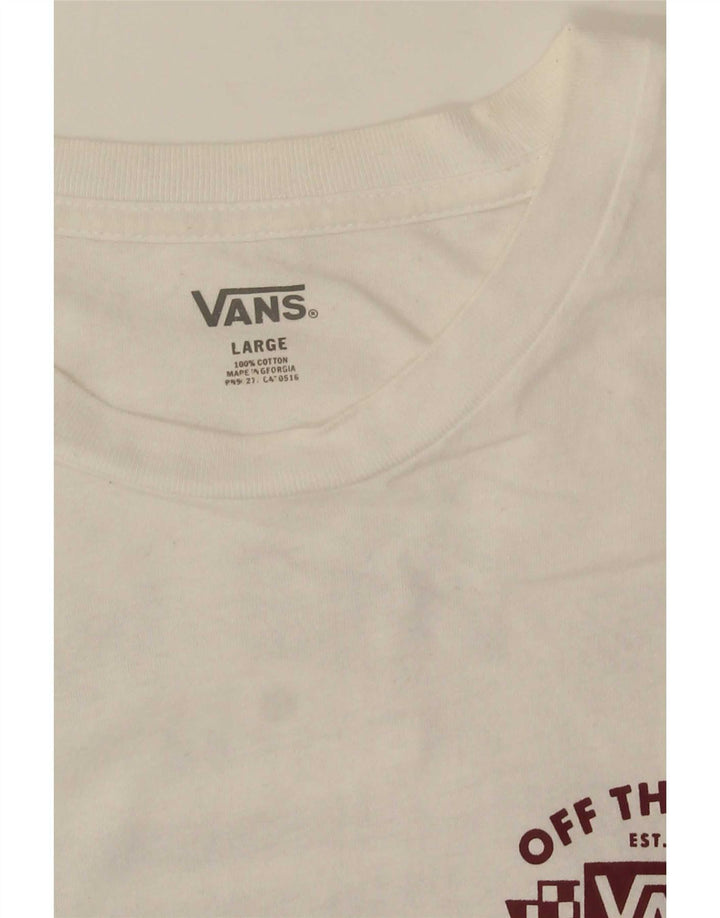 Vans - Camiseta gráfica para hombre, talla grande, algodón blanco