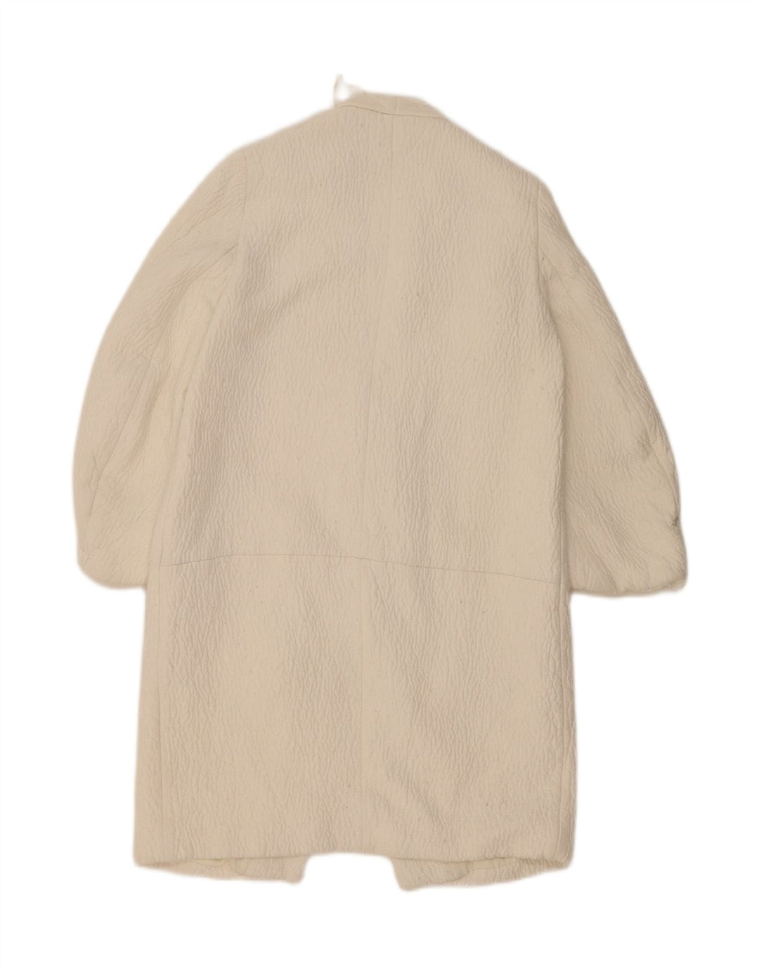Zara Mujer Abrigo UK 40 Medio Off White Poliéster