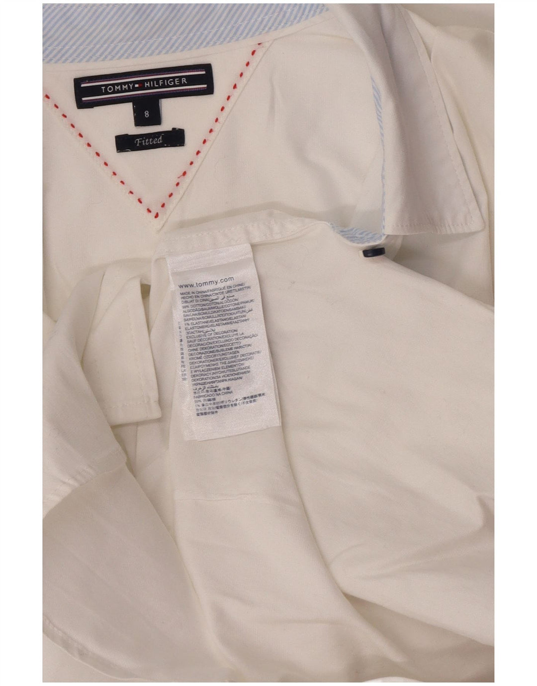 Tommy Hilfiger Camisa ajustada para mujer US 8 Mediana Algodón blanco