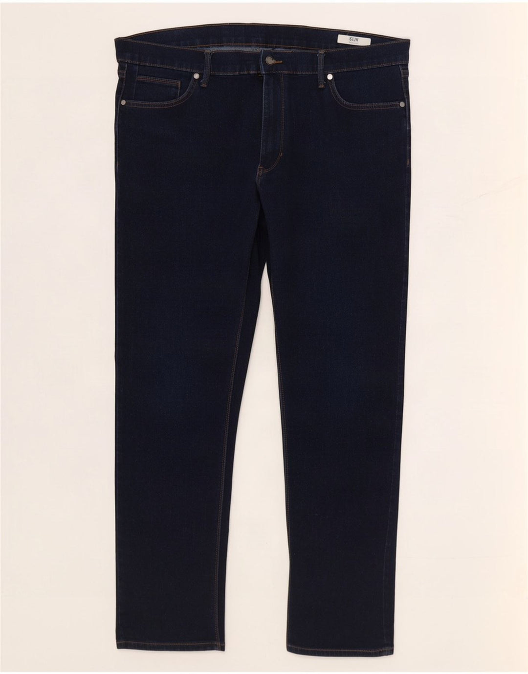 Marks & Spencer Vaqueros ajustados para hombre W40 L31 Algodón azul marino