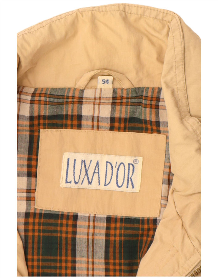 VINTAGE Chaqueta utilitaria para hombre IT 54 2XL Algodón beige
