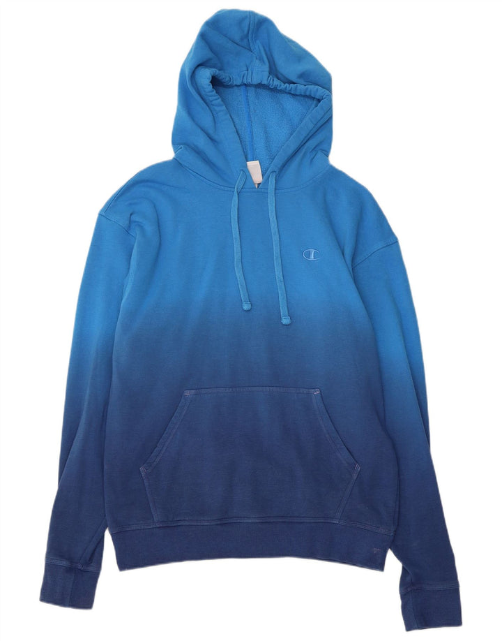 CHAMPION Jersey con capucha para hombre de algodón color block en azul medio