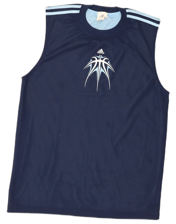 Adidas Mens Graphic Vest Top Pequeño Azul Marino Poliéster