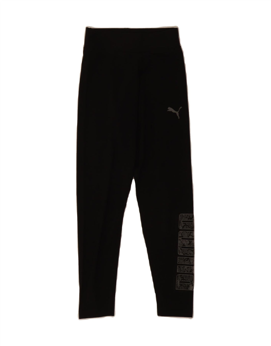 PUMA Girls Graphic Leggings 9-10 Years Medium Black Cotton Vintage Puma and Second-Hand Puma from Messina Hembry 