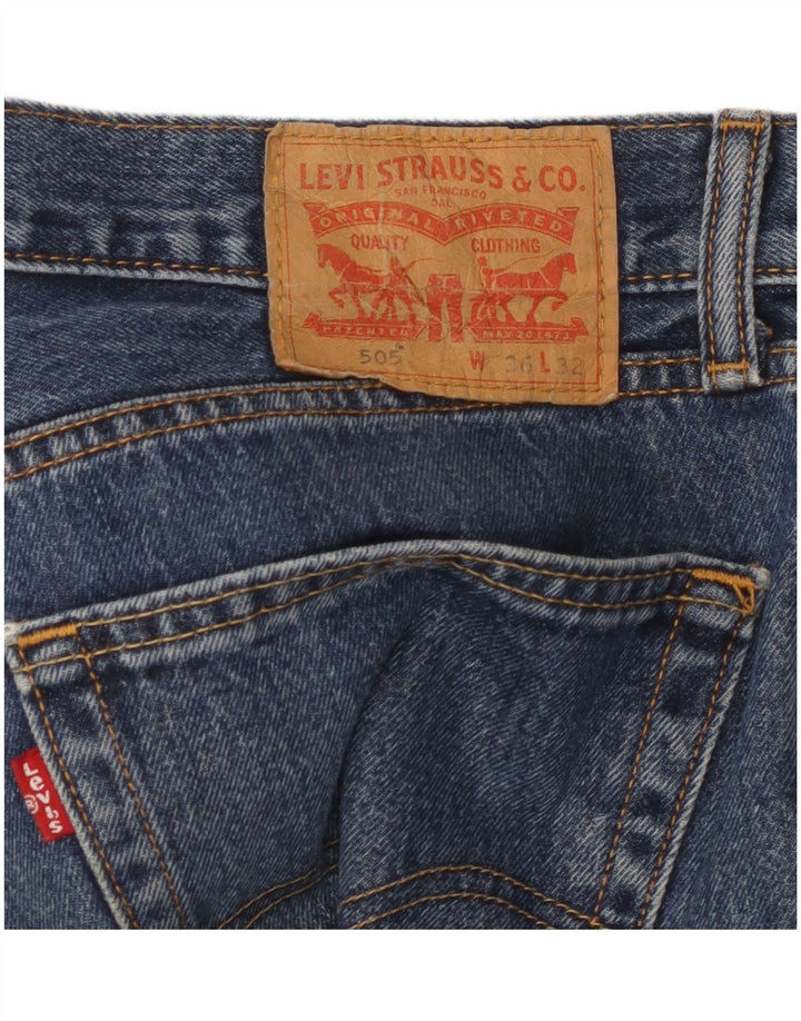 LEVI'S Vaqueros rectos 505 para hombre W36 L32 Azul