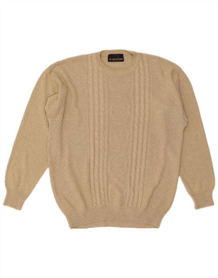 Il Granchio - Jersey de cuello redondo para hombre, talla grande, color beige