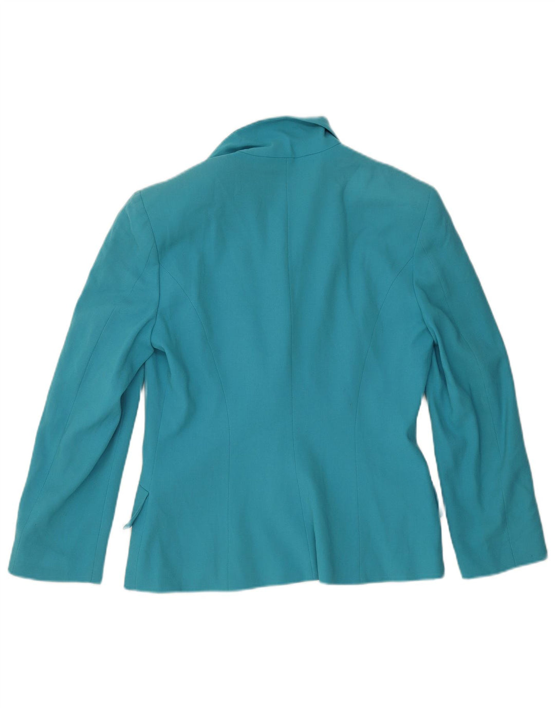 Vintage mujer 1 botón Blazer chaqueta Reino Unido 16 lana azul grande