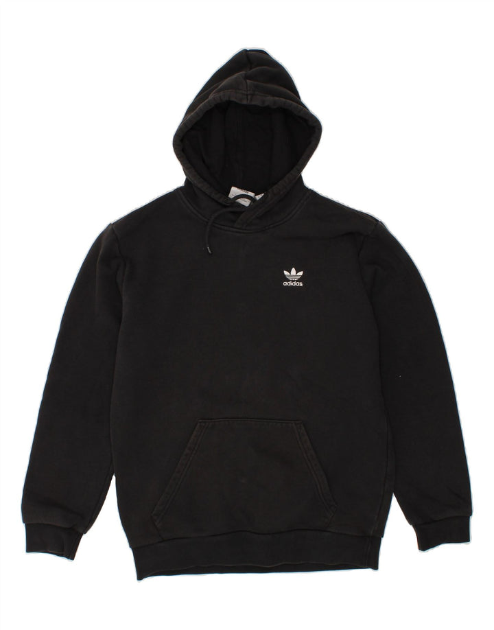ADIDAS Mens Hoodie Jumper Small Black Cotton Vintage Adidas and Second-Hand Adidas from Messina Hembry 
