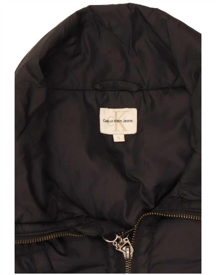 Calvin Klein Jeans Chaqueta Bomber Corta para Mujer UK 10 Small Poliéster Negro