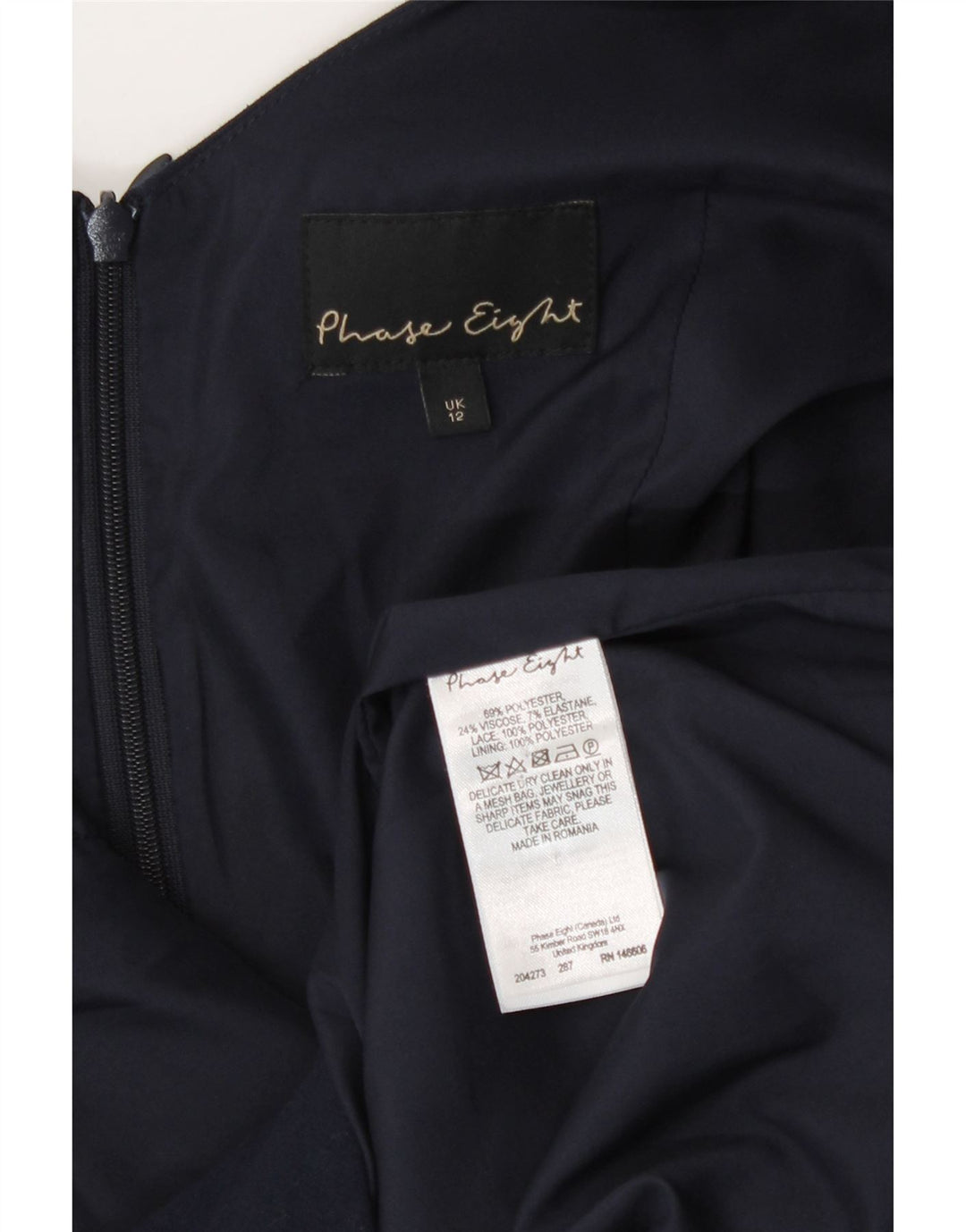 Phase Eight Vestido tubo sin mangas para mujer UK 42 Poliéster azul marino mediano