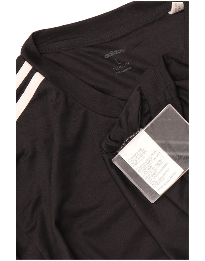 Adidas Mens Climalite Top Manga Larga Grande Poliéster Negro
