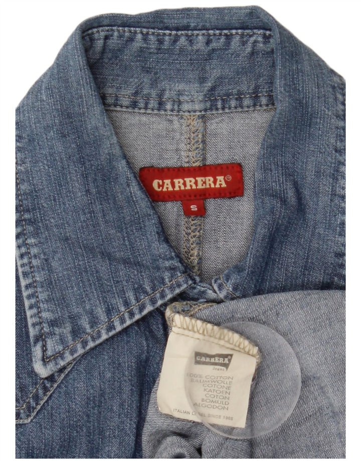 CARRERA Camisa vaquera para mujer UK 10 Small Blue Cotton