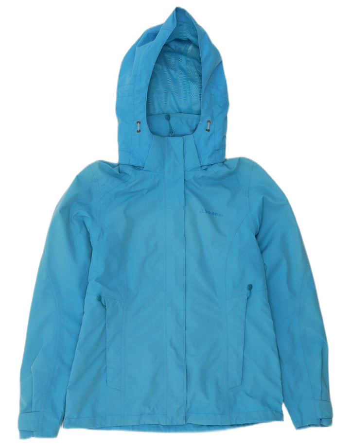 Schoffel Chaqueta impermeable con capucha para mujer UK 10 Small Poliéster azul
