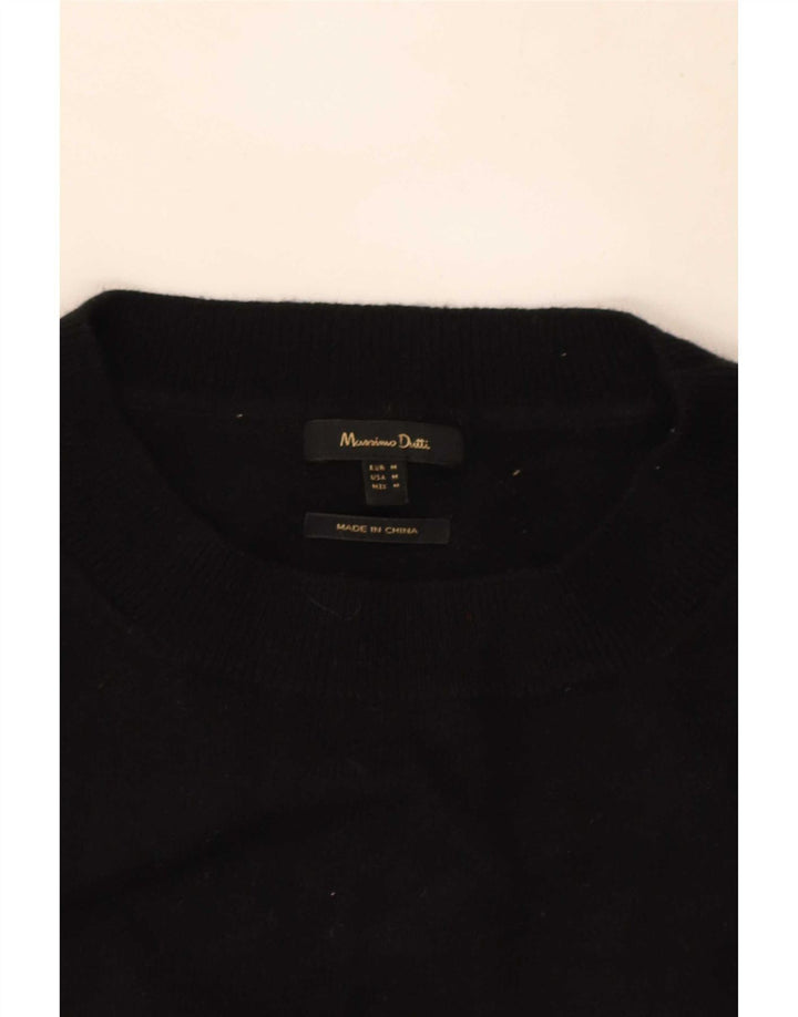 Massimo Dutti Jersey de cuello redondo para mujer, talla 40, talla M, color negro