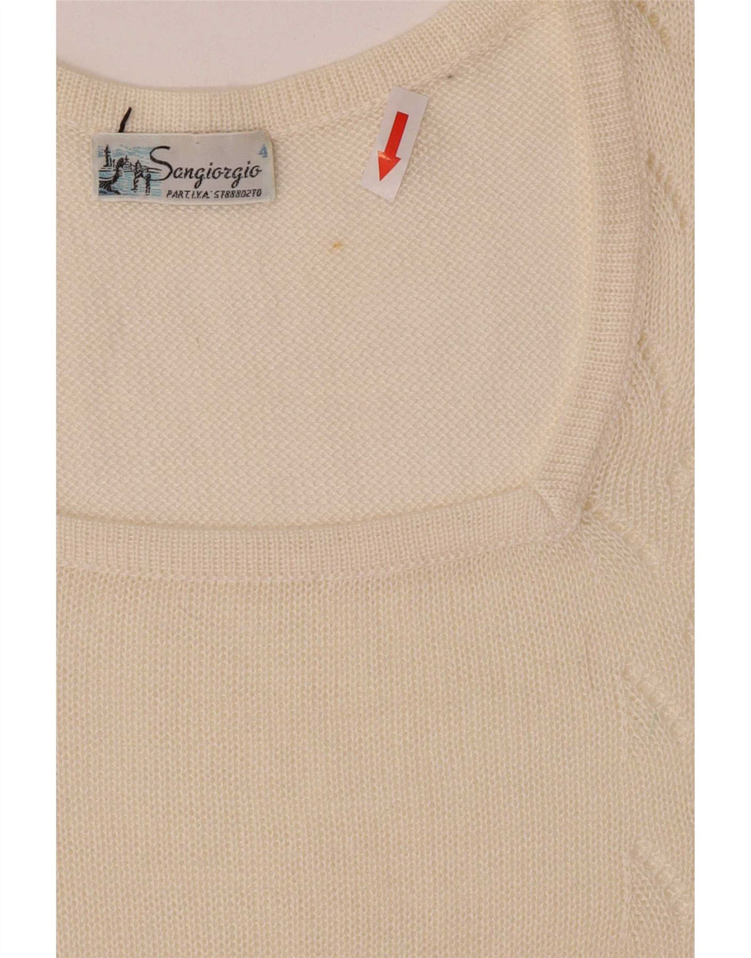 Sangiorgio Blusa regular de manga corta para mujer UK 44 Medium Off White
