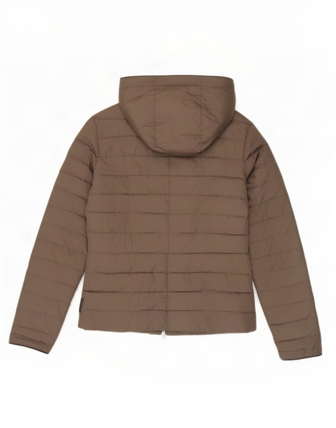 Armani Jeans Mujer Chaqueta Acolchada Con Capucha IT 42 Marrón Medio Poliéster
