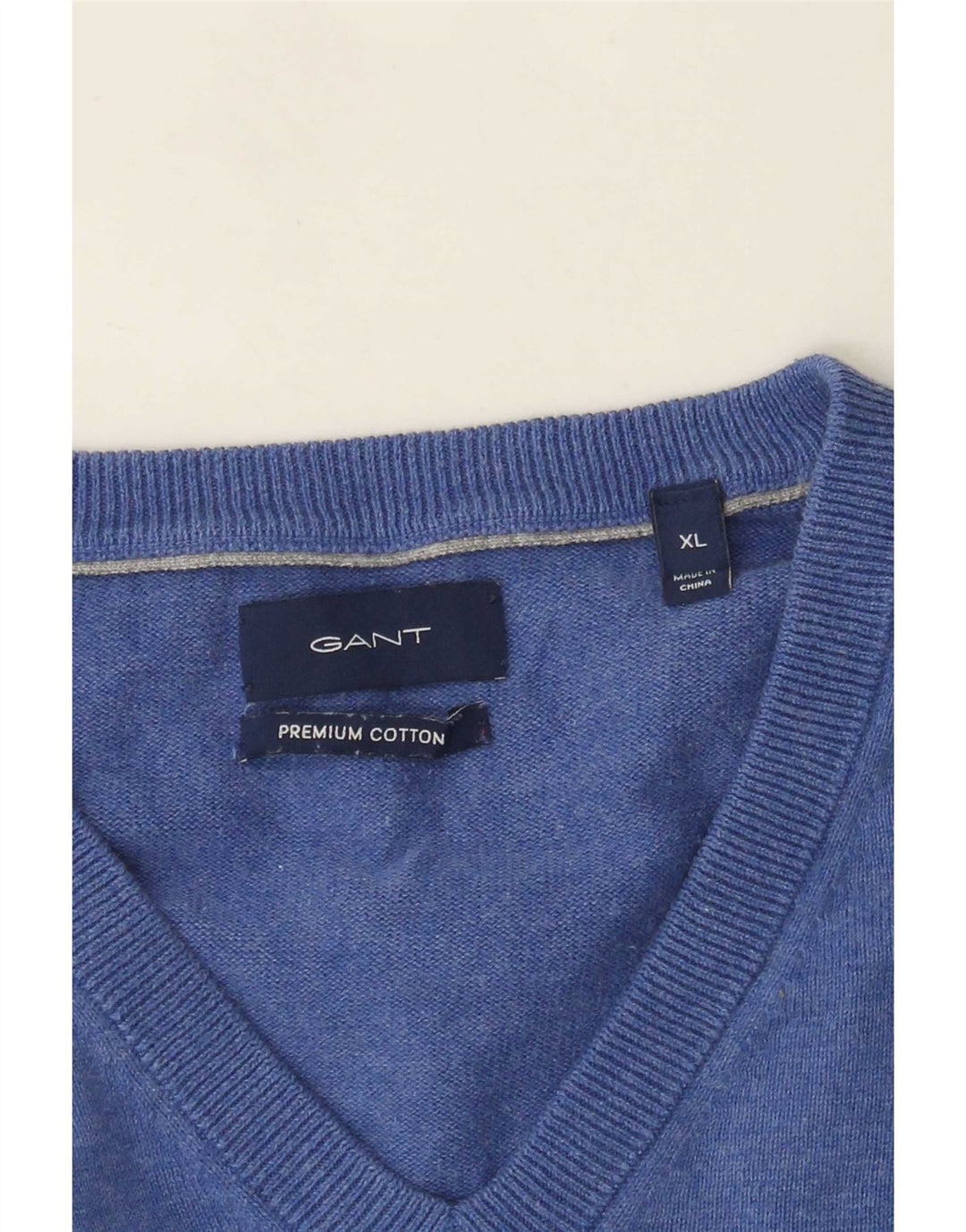 Gant Jersey con Cuello en V para Hombre XL Azul Algodón