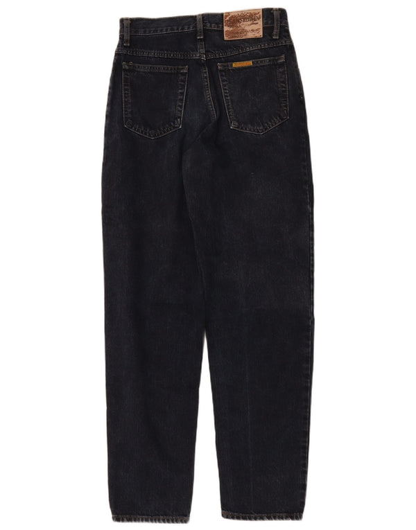 Vintage mujer cintura alta jeans cónicos W28 L30 azul marino