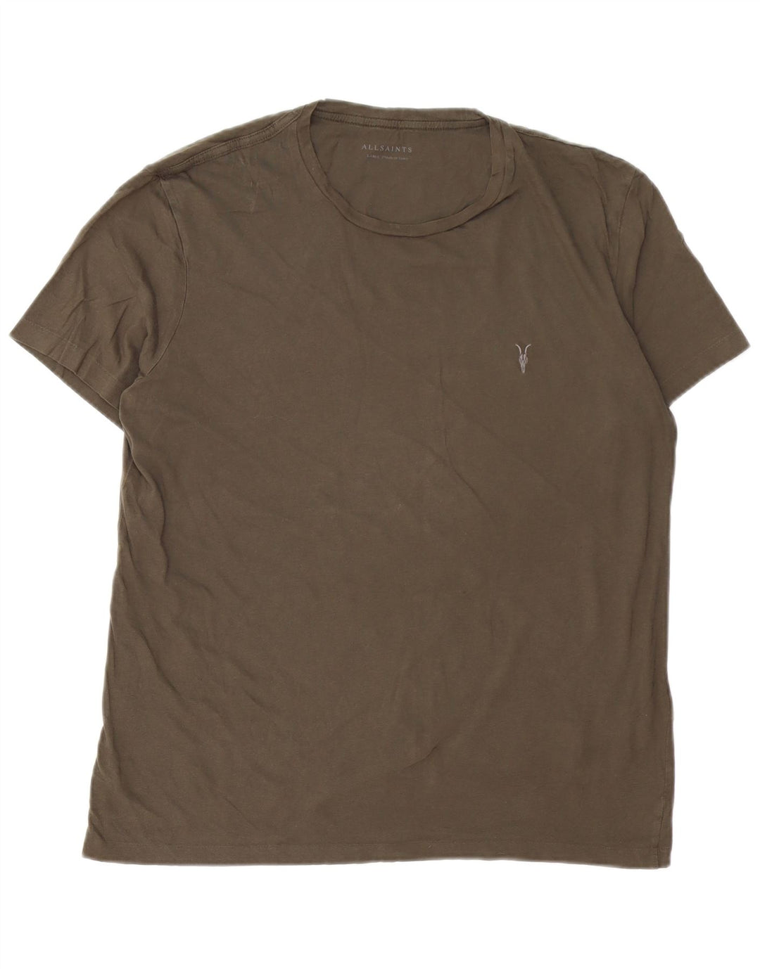 ALL SAINTS Camiseta para hombre Top Large Khaki Cotton