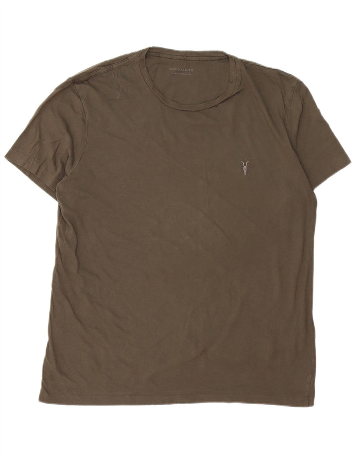 ALL SAINTS Camiseta para hombre Top Large Khaki Cotton